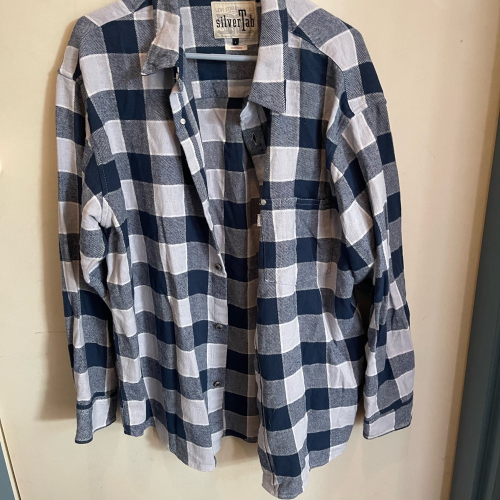 Levi’s Silver Tab Blue and White Checkered Shirt.